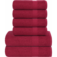 vidaXL 6 Piece Towel Set "FROGN" Bordeaux 360 gsm