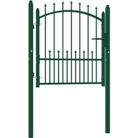 vidaXL Fence Gate with Spikes Steel 104x97 cm Green