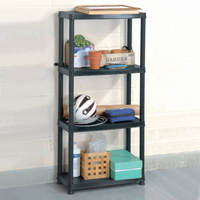 vidaXL Storage Shelf 4-Tier Black 61x30.5x130 cm Plastic