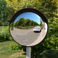vidaXL Outdoor Convex Traffic Mirror Black Ø45 cm Polycarbonate