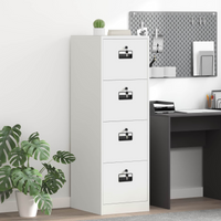 vidaXL File Cabinet 2 pcs White 44 x 50 x 139 cm Cold-Rolled Steel
