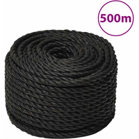 vidaXL Work Rope Black 10 mm 500 m Polypropylene