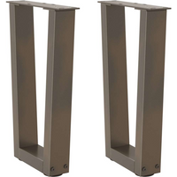 vidaXL Coffee Table Legs V-Shape 2 pcs Natural Steel 28x(42-43.3) cm Steel