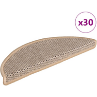 vidaXL Stair Mats Self-adhesive Sisal-Look 30 pcs 56x17x3 cm Light Beige