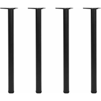 4 Height Adjustable Table Legs Black 870 mm