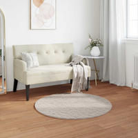 vidaXL Anti-Slip Faux Rabbit Fur Rug Olite Beige Ø 120 cm Polyester