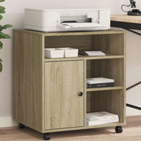 vidaXL Printer Stand with Wheels Sonoma Oak 60x50x67 cm