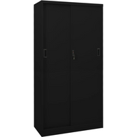 vidaXL Office Cabinet with Sliding Door Black 90x40x180 cm Steel