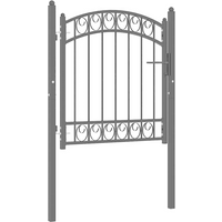 vidaXL Fence Gate with Arched Top Steel 100x86 cm Black