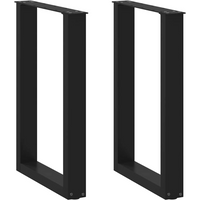 vidaXL Dining Table Legs U-Shaped 2 pcs Black 50x(72-73) cm Steel