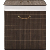 vidaXL Bamboo Laundry Bin Rectangular Dark Brown