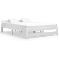 vidaXL Bed Frame without Mattress White Solid Pine Wood 140x200 cm