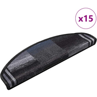 vidaXL Self-adhesive Stair Mats 15 pcs Black and Grey 65x21x4 cm
