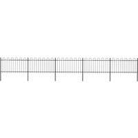 vidaXL Garden Fence with Hoop Top Steel 892.5x100 cm Black