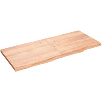 vidaXL Wall Shelf Light Brown 140x60x(2-4) cm Treated Solid Wood Oak