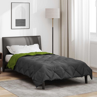 vidaXL Summer Duvet Green and Anthracite 200 x 155 cm Microfiber