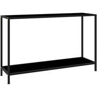 vidaXL Console Table Black 120x35x75 cm Tempered Glass
