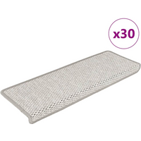 vidaXL Stair Mats Self-adhesive Sisal-Look 30 pcs 65x21x4 cm Platina