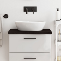 vidaXL Bathroom Countertop Dark Brown 60x50x(2-4) cm Treated Solid Wood