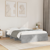 vidaXL Bed Frame without Mattress Concrete Grey 120x200cm Engineered Wood