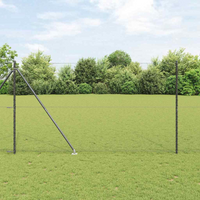 vidaXL Fence Post Grey 25 x 1.6 m (25 mm mesh) Steel and PVC