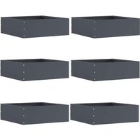 vidaXL Lawn Edging 6 pcs Anthracite 40 x 40 x 13 cm Steel