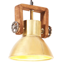 vidaXL Industrial Hanging Lamp 25 W Brass Round 19 cm E27