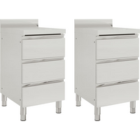 vidaXL Commercial Kitchen Cabinets with 3 Drawers 2 pcs 50x60x96 cm