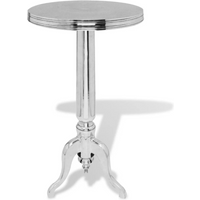 vidaXL Side Table Round Aluminium Silver