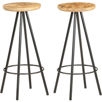 vidaXL Bar Stools 2 pcs Rough Mango Wood