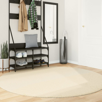 vidaXL Rug HUARTE Short Pile Soft and Washable Cream Ø 200 cm