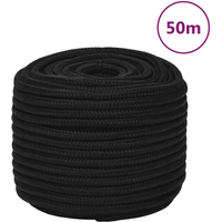 vidaXL Work Rope Black 12 mm 50 m Polyester