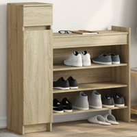 vidaXL Shoe Cabinet Sonoma Oak 100.5x28x100 cm Engineered Wood