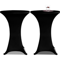 Standing Table Cover Ø60cm Black Stretch 2 pcs