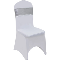 vidaXL 25 pcs Stretchable Chair Band with Diamond Buckle Silver