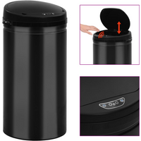 vidaXL Automatic Sensor Dustbin 50 L Carbon Steel Black