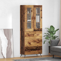 vidaXL Highboard Cabinet with Shelf 2 pcs Old Wood Engineered Wood