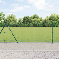 vidaXL Fence Post Green 10 x 0.8 m (25 x 25 mm mesh) Steel and PVC