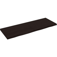 vidaXL Table Top Dark Brown 140x50x(2-4) cm Treated Solid Wood Oak