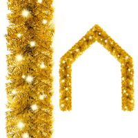 vidaXL Christmas Garland with LED Lights 20 m Gold