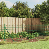 vidaXL Wire Mesh Fence with Spike Anchors Green 1x10 m