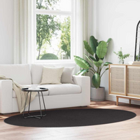 vidaXL Area Rugs Oval HUARTE Black 160 x 230 cm 100% Polyester