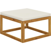 vidaXL Footrest with Cream White Cushion Solid Wood Acacia