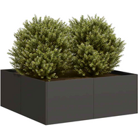 vidaXL Planter Black 80x80x30 cm Steel