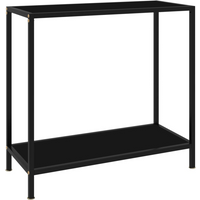 vidaXL Console Table Black 80x35x75 cm Tempered Glass