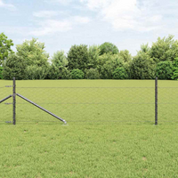 vidaXL Fence Post Grey 100 x 0.4 m (50 mm mesh) Steel and PVC