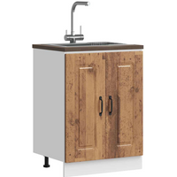 vidaXL Sink Base Cabinet Kalmar Old Wood 60x46x81.5 cm Engineered Wood