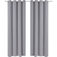 vidaXL Blackout Curtains 2 pcs with Metal Eyelets 135x175 cm Grey