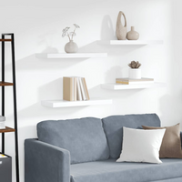 vidaXL Floating Wall Shelves 4 pcs White 60x23.5x3.8 cm MDF