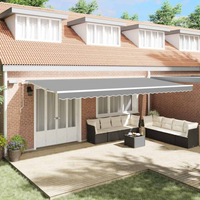 vidaXL Awning Frame with LED Strip Lights White 600 x 350 cm Aluminium